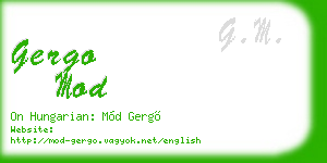 gergo mod business card