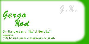 gergo mod business card